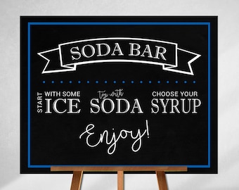 Soda Bar Sign for Graduation Party, Various Sizes, Customized to Your School Colors!