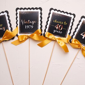 Póster impreso de 40 cumpleaños, en 1986, qué sucedió en 1986, decoraciones para 40 cumpleaños, oro rosa, decoración para fiesta de 40 años, vintage 1986 imagen 15