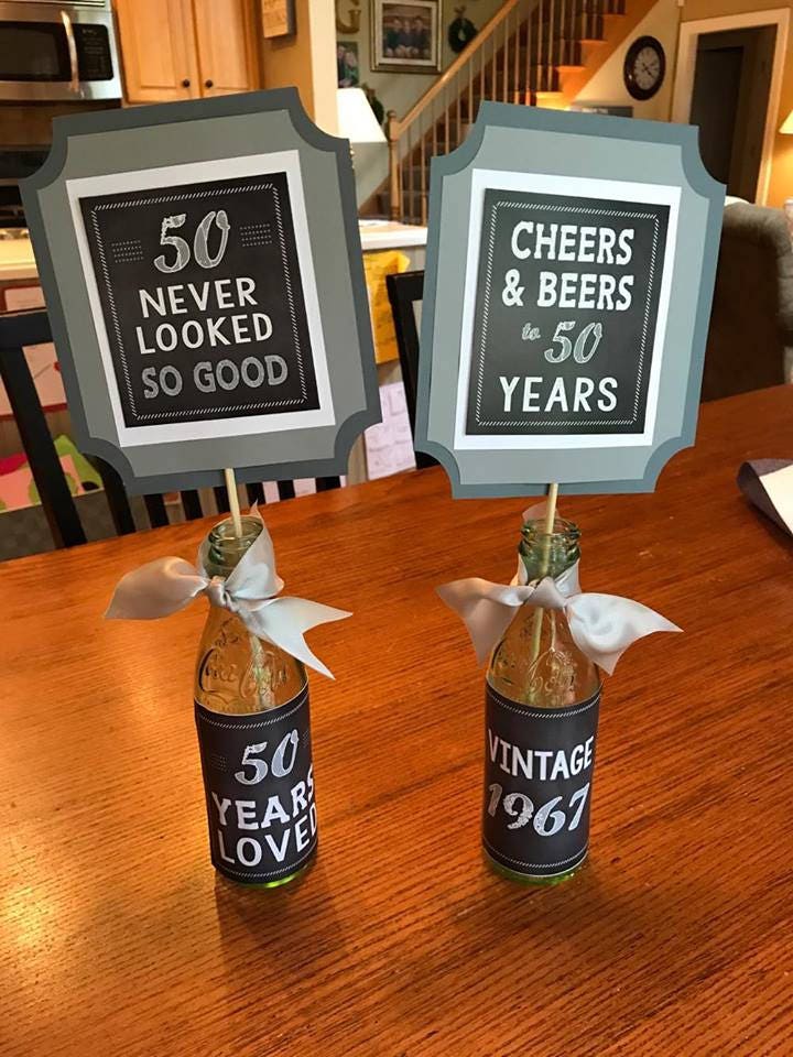 50TH BIRTHDAY CENTERPIECE 50th party decor 50th decorations | Etsy