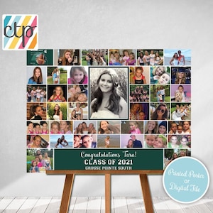 Personalized Graduation Gift, Grad Photo Collage, Class of 2024 Party Decoration, Picture Collage, Custom Made from your Photographs image 4