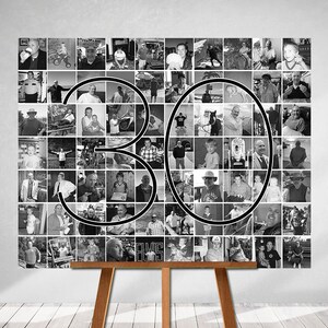 Personalized 30th Birthday Gift, Number Photo Collage, 30th Birthday Party Decorations, Picture Collage, Custom Made from your Photographs!