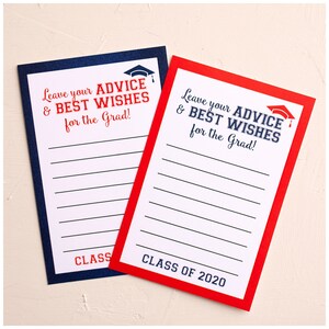 Graduation Advice Cards, Graduation Wish Cards, Graduation Party Decorations, Any School Colors!