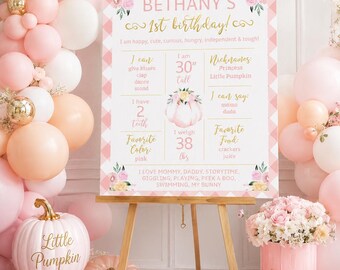 Little Pumpkin Milestone Sign | Personalized First Year Board