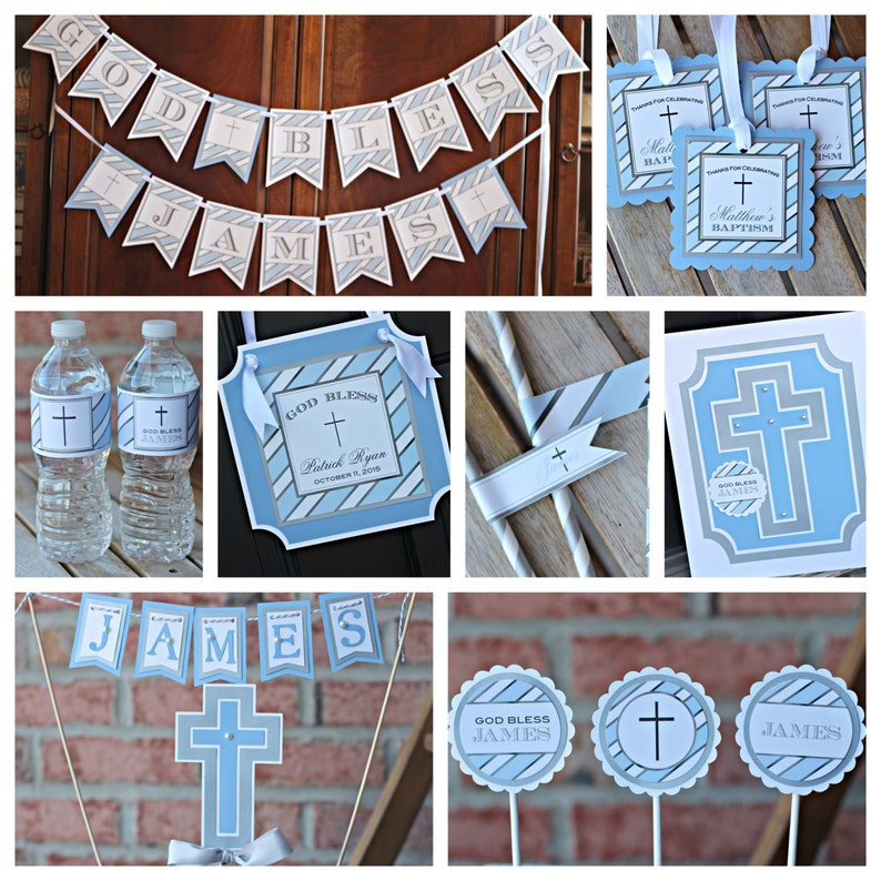 Cross Centerpiece Centerpieces Baptism Decorations Son Etsy