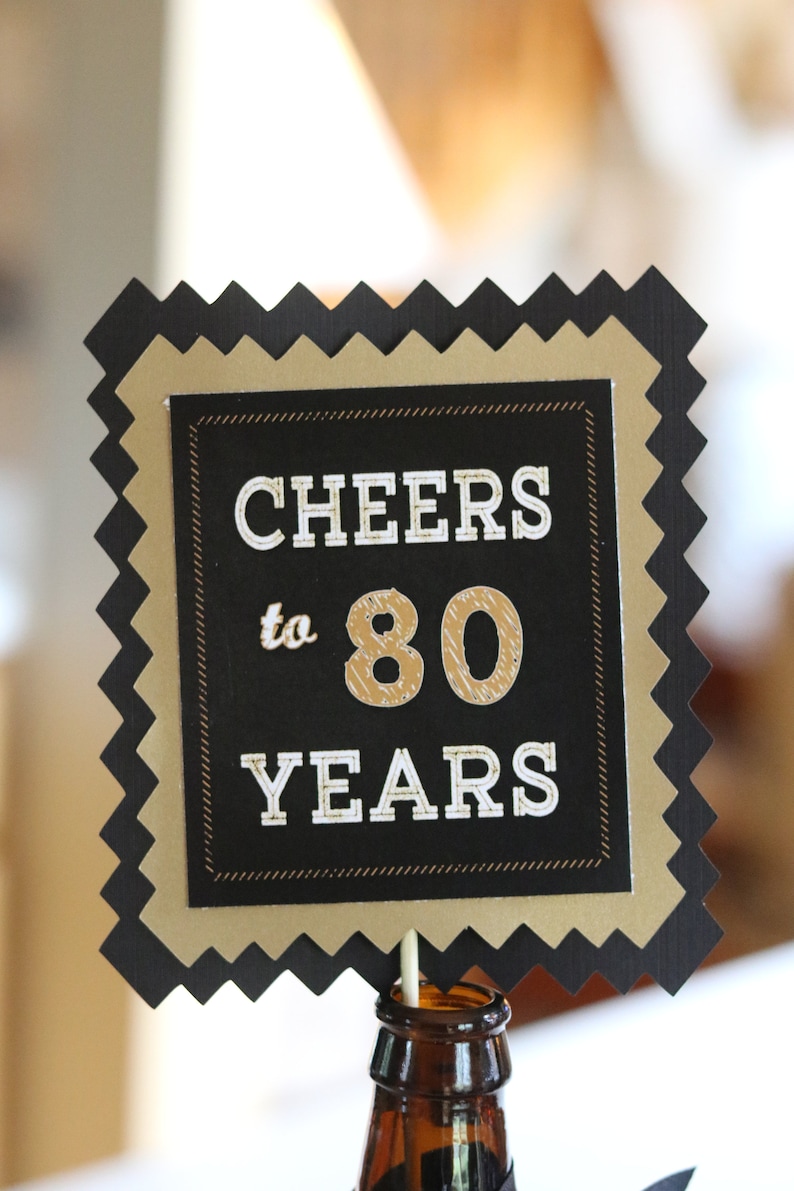 80TH BIRTHDAY DECORATIONS 80th Party Centerpiece Table Etsy