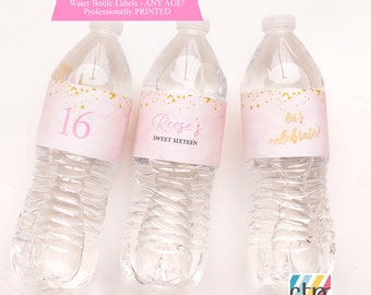 Custom Water Bottle Labels, Birthday Decorations, Teen Girl Birthday, Daughter,