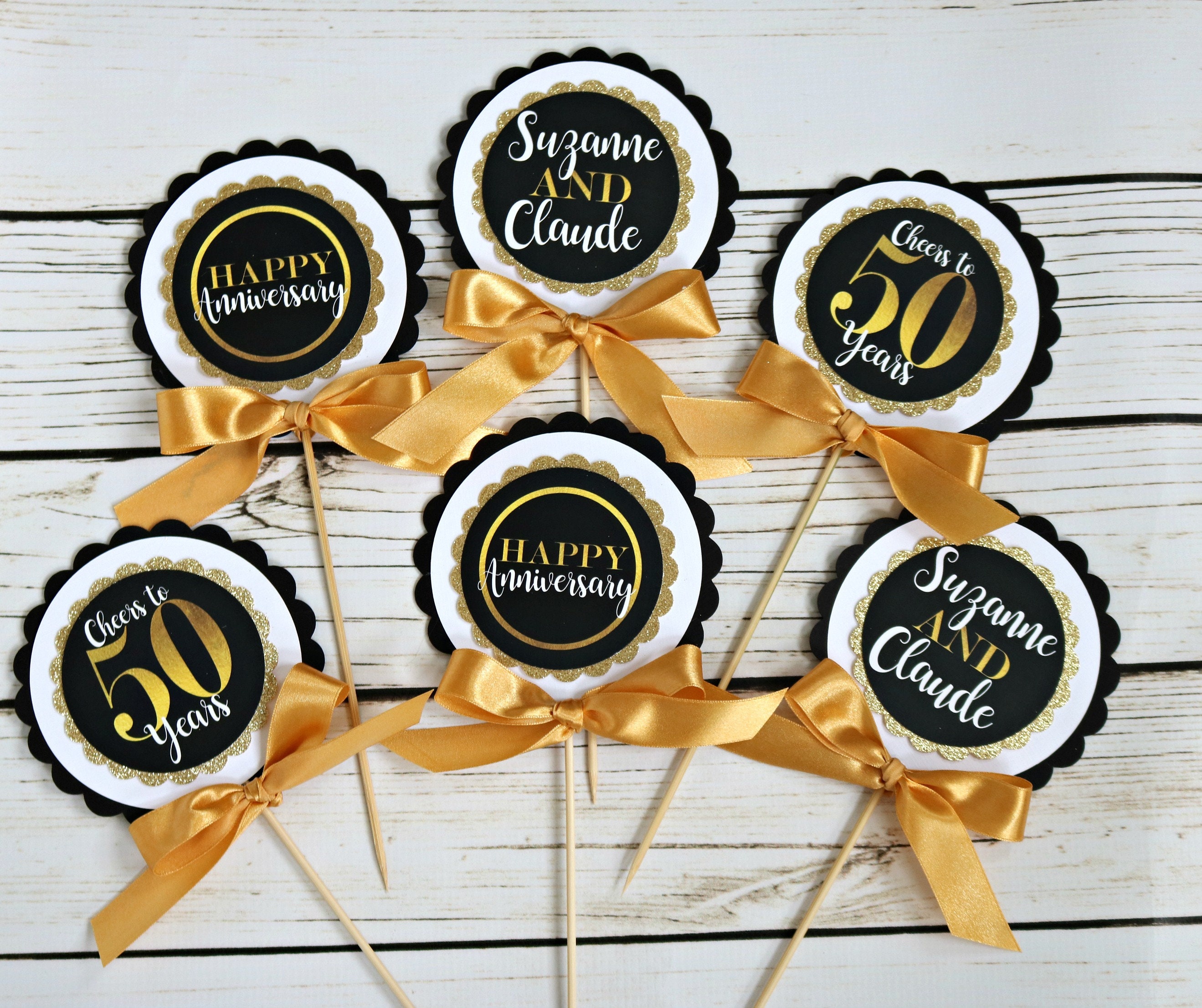 Golden 50th Wedding Anniversary Party Decoration Pack 