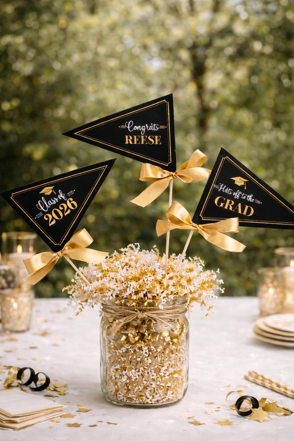 Graduation Procession Stick Centerpiece Sticks for Graduation Celebration. Set of 3 - YOU CHOOSE ...