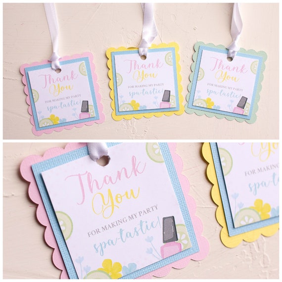 SPA Party Favor Tags, Thank You Tags, Spa Day, Glam Squad, Fully Assembled or Printable Il_570xn