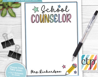 Memo Pads, Personalized Notepads, Personalized Gifts, Teacher Christmas Gifts, School Counselor Gifts,