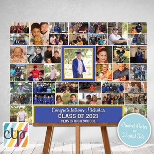 Personalized Graduation Gift, Grad Photo Collage, Class of 2024 Party Decoration, Picture Collage, Custom Made from your Photographs image 5