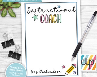 Instructional Coach Gift, Teacher Notepad, Personalized Notepad, Teacher Appreciation Gift, Teacher Gifts,