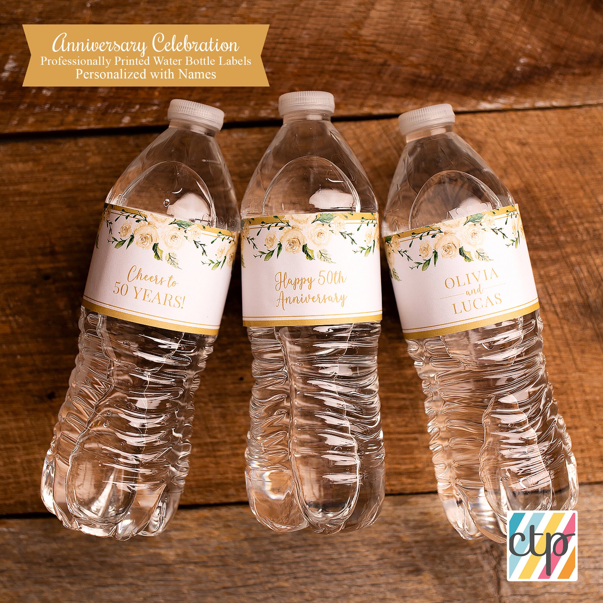 Personalized Silver Wedding Anniversary Water Bottle Labels – Distinctivs  Party