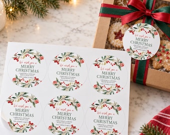 Personalized Christmas Cookie Stickers, Holiday Baking Gift Labels