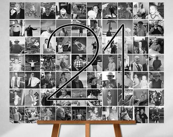 Personalized 21st Birthday Gift, Number Photo Collage, 21st Party Decoration, Picture Collage, Custom Made from your Photographs!