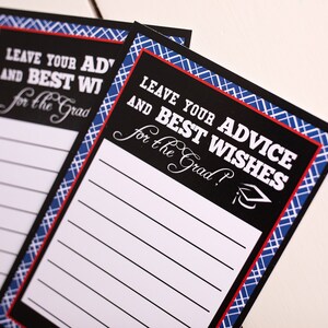 Graduation Advice Cards, Graduation Wish Cards, Graduation Party Decorations, Any School Colors!