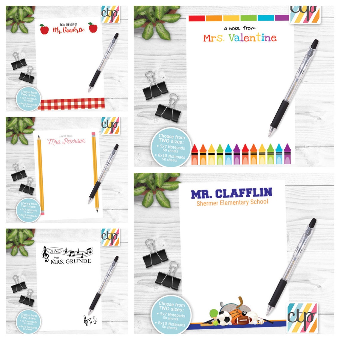 Personalized Stationery Teacher Notepad Teacher Appreciation Etsy