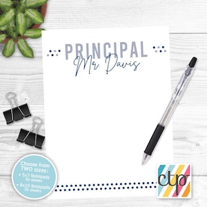 Teacher Notepad, Personalized Notepad, Teacher Appreciation Gift, Principal Gift,