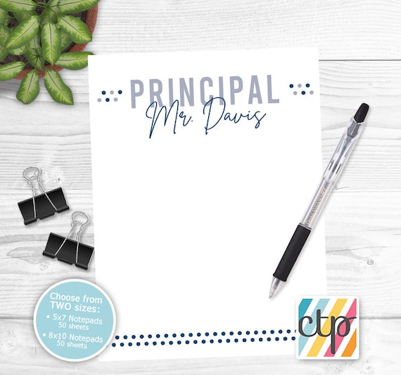 Teacher Notepad, Personalized Notepad, Teacher Appreciation Gift, Principal Gift, Il_570xn
