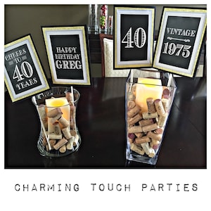 ADULT BIRTHDAY PARTY Decorations,Milestone 40th Birthday,50th Birthday,60th Birthday,Birthday Centerpiece.  Centerpiece Sticks, Black, Gold
