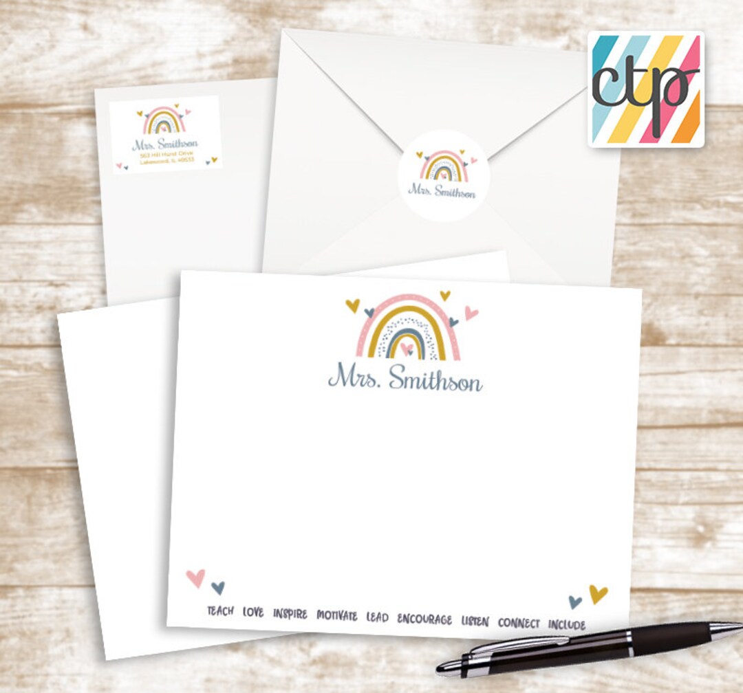 Personalized Stationery Teacher Notepad Teacher Appreciation Etsy