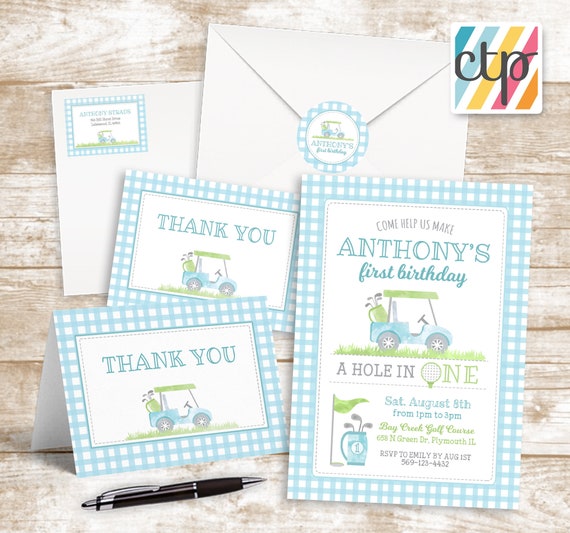 Thank You Cards, Golf 1st Birthday Party, First Birthday, 1st Birthday Boy, Il_570xn