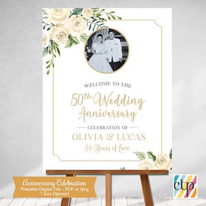 Printable, Digital Download, 50th anniversary sign, Welcome Sign, 50th Anniversary decoration, Wedding Anniversary, Golden Anniversary