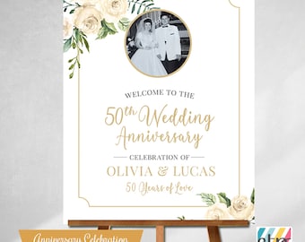 Printable, Digital Download, 50th anniversary sign, Welcome Sign, 50th Anniversary decoration, Wedding Anniversary, Golden Anniversary