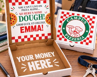 Personalized College Send-Off Pizza Money Gift Box, Campus Care Package