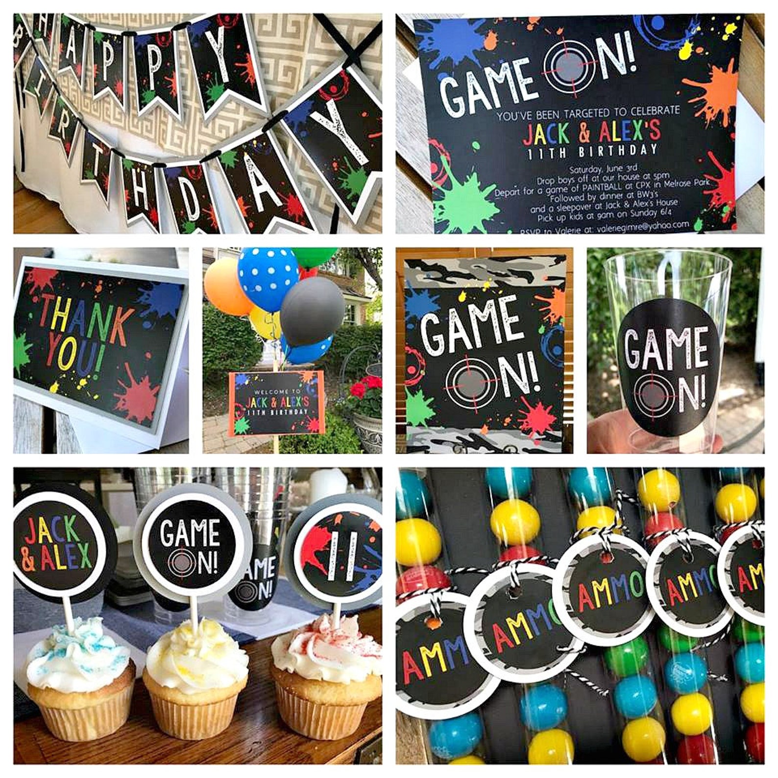 PAINTBALL PARTY DECORATIONS Paintball Birthday Decor Etsy