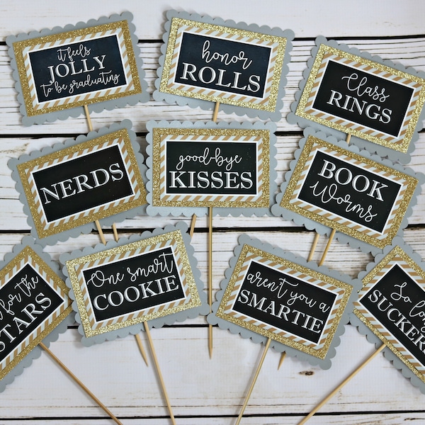 GRADUATION CANDY BUFFET, Candy Bar Labels, Grad Candy Bar, Graduation Dessert Table, Graduation Decorations, Class of 2024, Silver and Gold