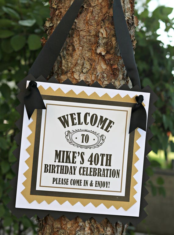 40th Birthday Party Welcome Sign Door Sign 40th Party