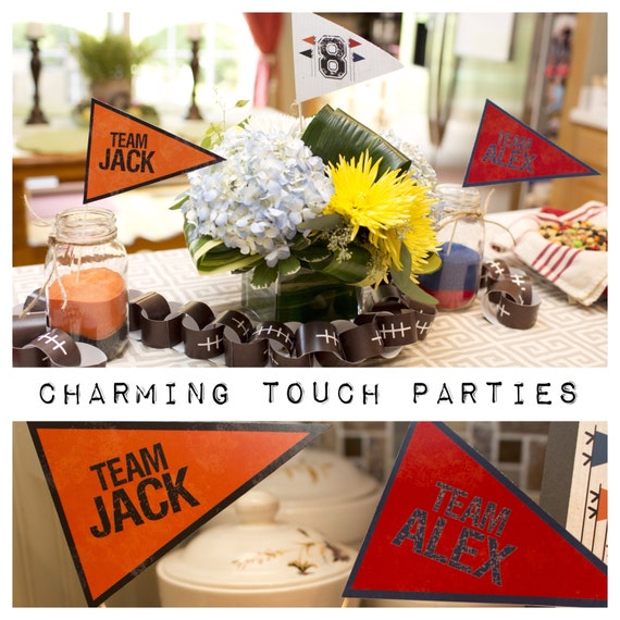 Football Birthday Party Centerpiece Sticks, Boy Sports Decorations, All Star Sports, Team Colors Il_570xn