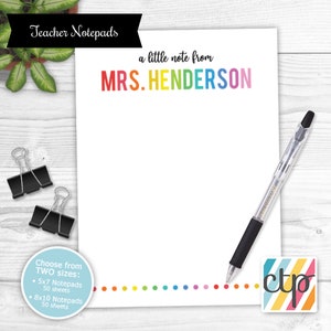 Teacher Notepad, Personalized Notepad, Teacher Appreciation Gift, Teacher Gifts,
