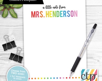 Teacher Notepad, Personalized Notepad, Teacher Appreciation Gift, Teacher Gifts,