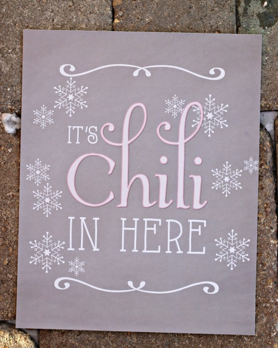 GIRL WINTER ONEDERLAND Chili Bar Sign, It's Chili In Here, Winter Birthday Sign, Girl 1st Birthday, Winter Wonderland, Pink and Gray Il_570xn