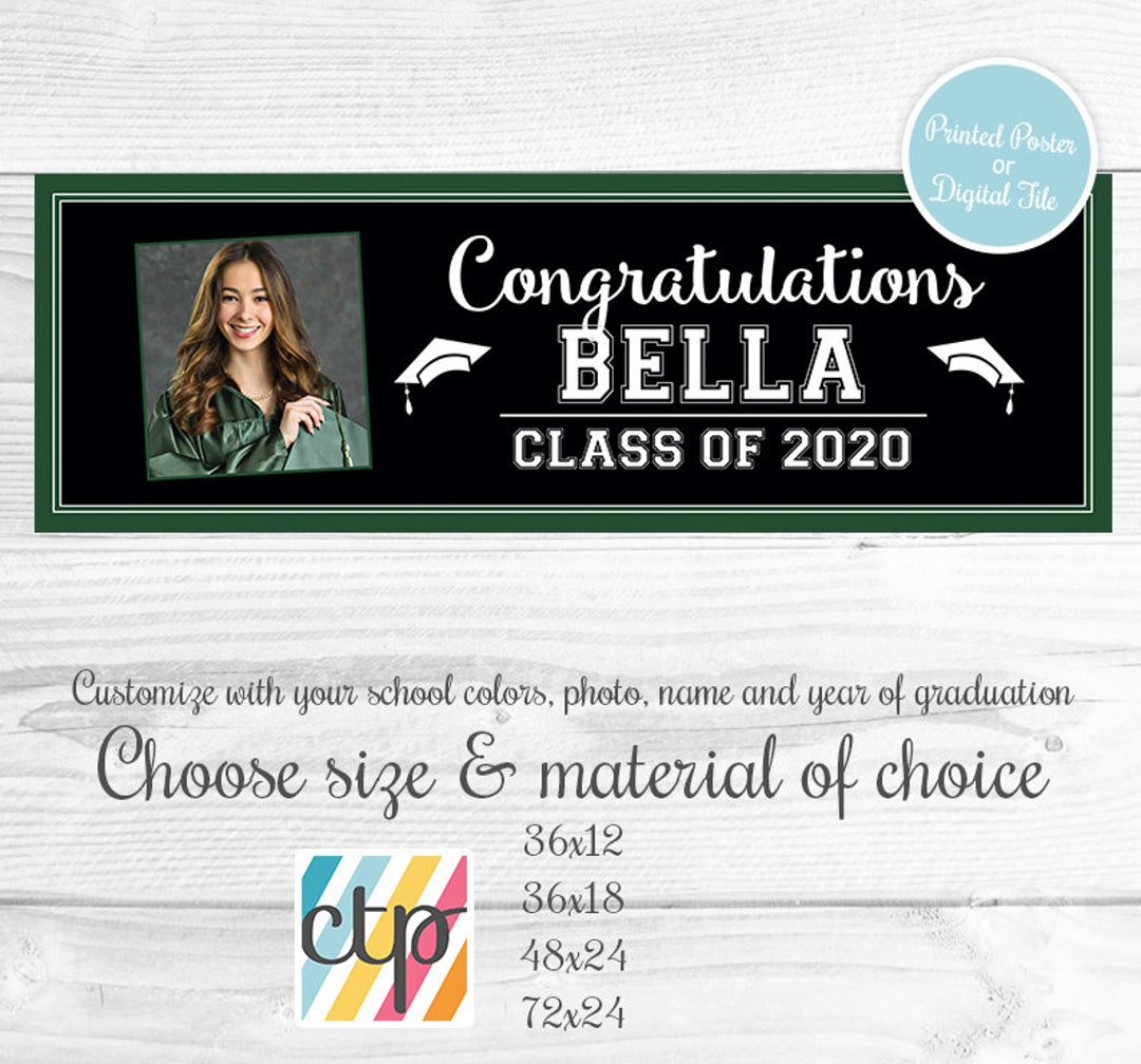 Graduation Yard Sign, Custom Banner With School Colors (vinyl or Poster ...