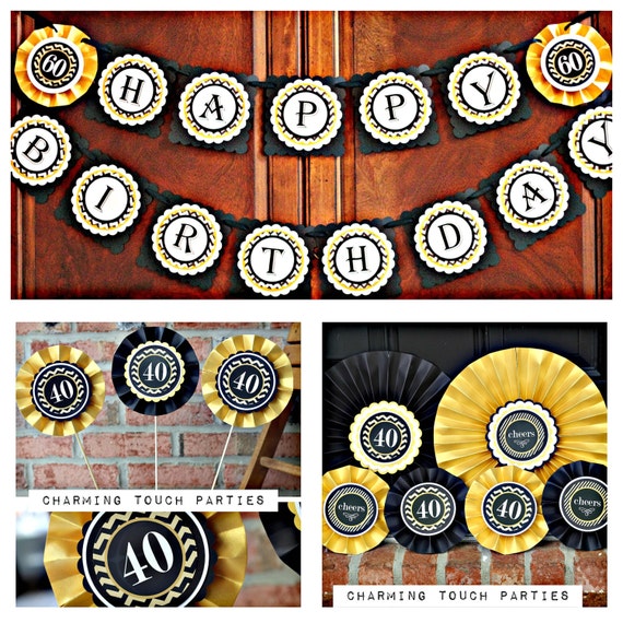 40th Birthday Party Decorations 40th Party Banner 40th Party Etsy