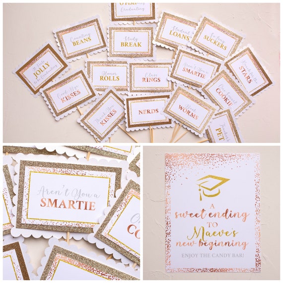 Graduation Candy Labels, Graduation Party Decor, Grad Candy Bar, Graduation 2021 Decorations, Sweets Table Candy Buffet, Choose Your Colors! Il_570xn