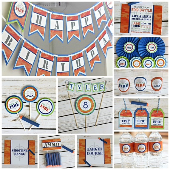 Dart Wars Birthday Banner Epic Battle Decorations Target Etsy