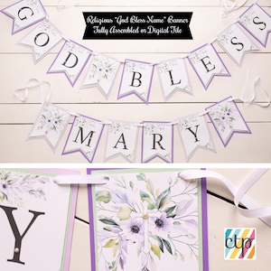 Baptism Banner, God Bless Banner, Baptism Decorations, Baptism Girl,