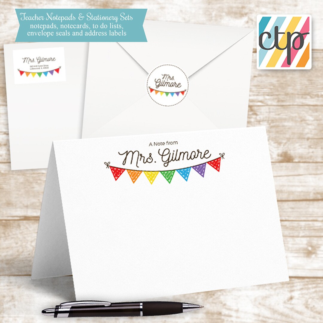 Personalized Stationery Teacher Notepad Teacher Appreciation Etsy