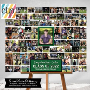 Personalized Graduation Gift, Grad Photo Collage, Class of 2024 Party Decoration, Picture Collage, Custom Made from your Photographs!