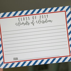 Graduation Advice Cards, Graduation Wish Cards, Graduation Party Decorations, Any School Colors!
