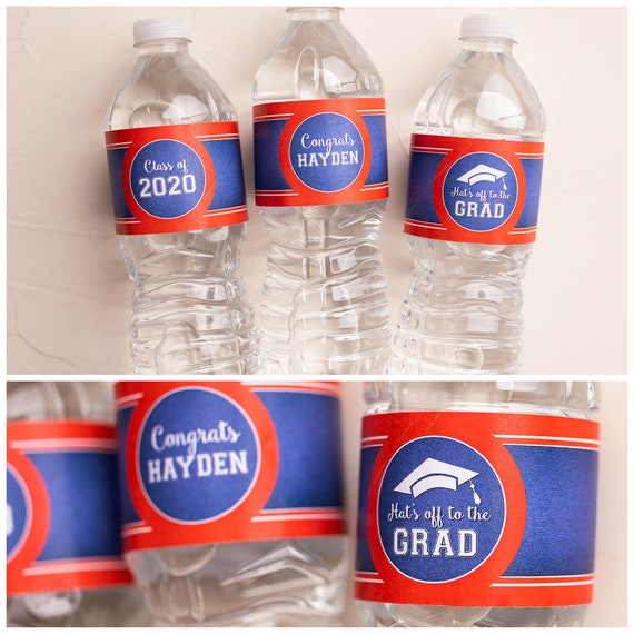 Graduation Party Decorations, Water Bottle Stickers, Water Bottle