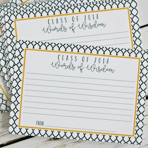 Graduation Advice Cards, Graduation Wish Cards, Graduation Party Decorations, Any School Colors!