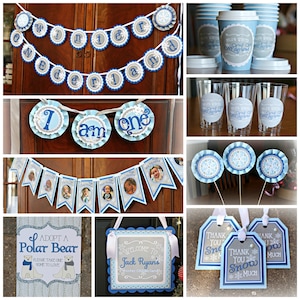 HOT COCOA CUPS, Boy Winter ONEderland, Winter Wonderland, 1st Birthday Party, Hot Chocolate Cups, Hot Chocolate Bar, Blue and Gray image 3