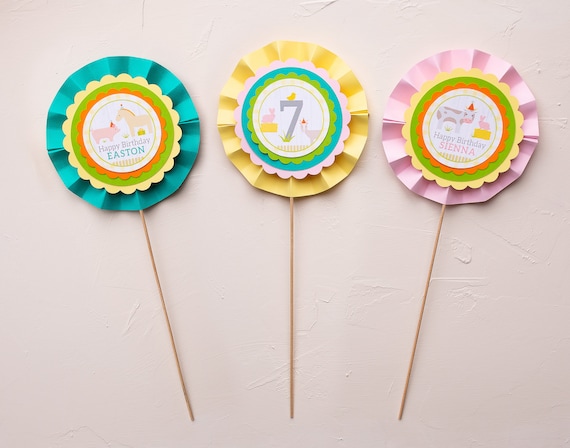 Petting Zoo Birthday Centerpiece Sticks Zoo Animal Barnyard Etsy