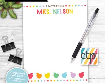 Teacher Notepad, Personalized Notepad, Teacher Appreciation Gift, Teacher Gifts,