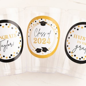 Graduation Party Cups, Personalized Plastic Cups, Custom Party Cups, Class of 2024, Son Graduation, ANY SCHOOL COLORS image 2